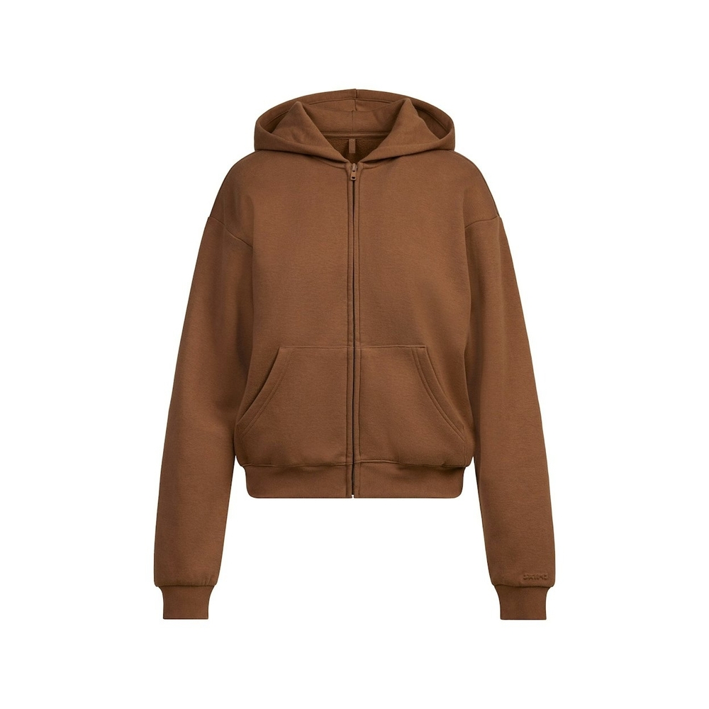 Brown Zip-Up Hoodie
